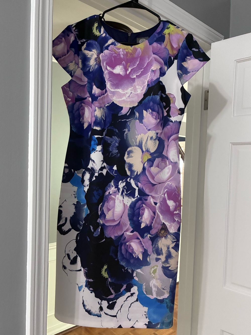 Vince Camuto Purple and Blue Floral Sheath Dress